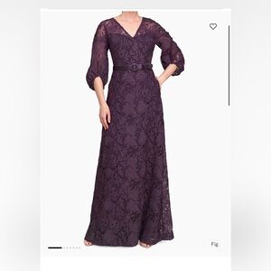 Elegant Purple Lace Gown